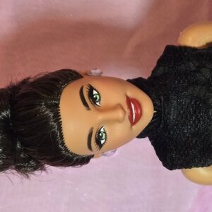 Elegant Doll with Black Lace Dress